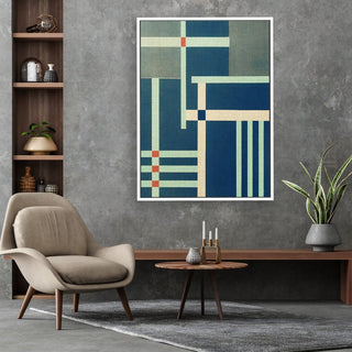 Container Stacking 4 framed horizontal large canvas wall art piece for sale at Vybe Interior