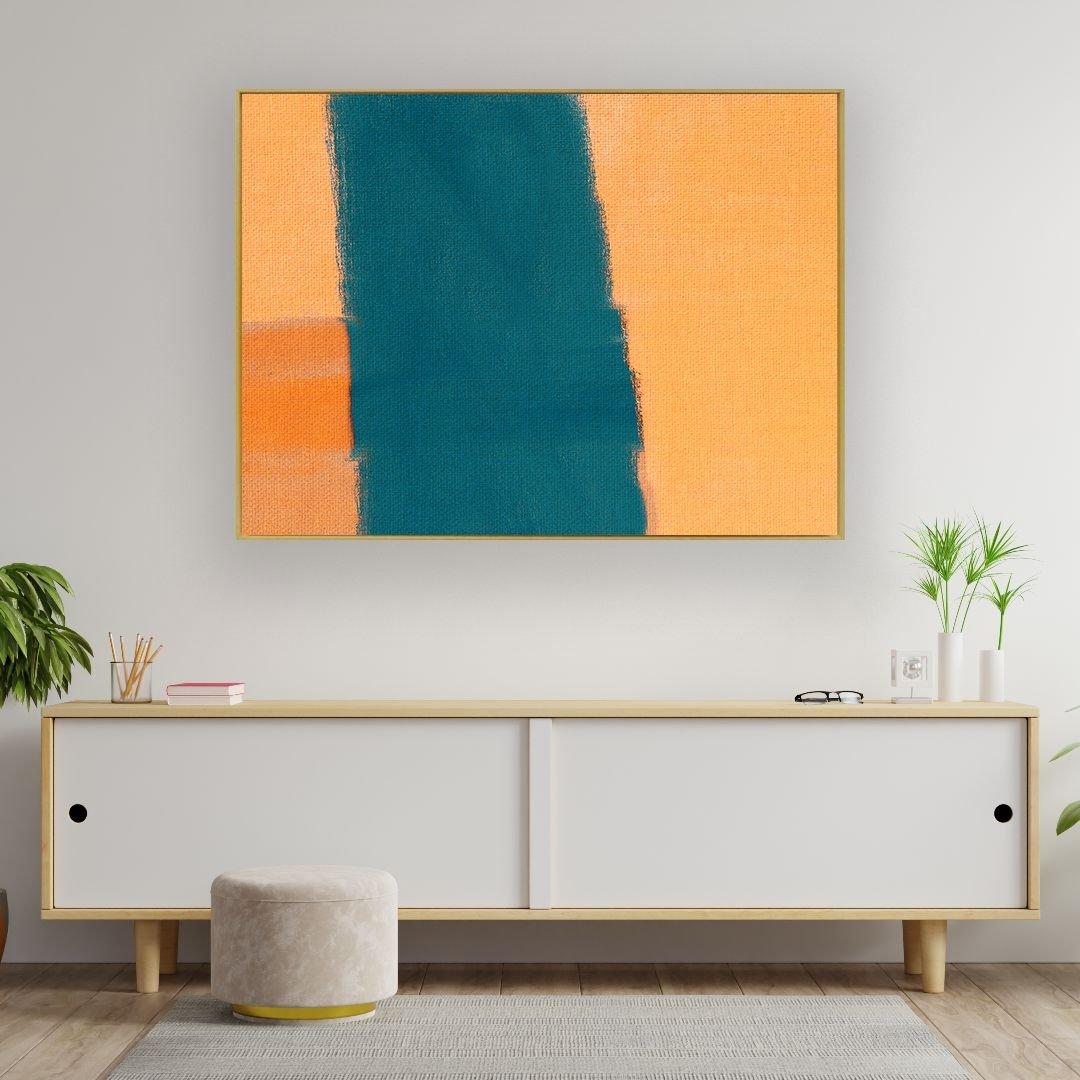 Crossing framed horizontal abstract canvas wall art piece for sale at Vybe Interior