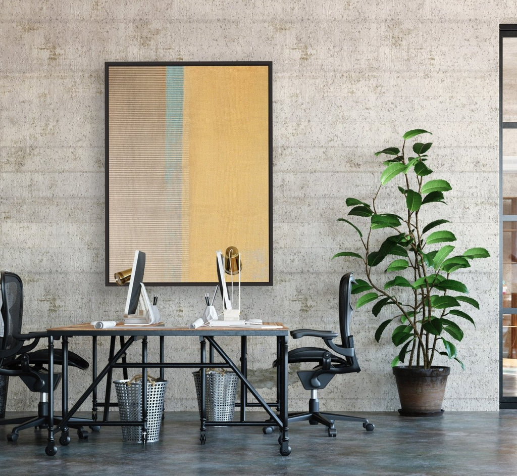 Cut Connections 3 framed vertical canvas wall art piece for sale at Vybe Interior