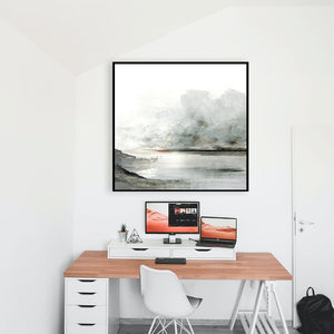 Ebbs and Flows framed canvas wall art piece for sale at Vybe Interior