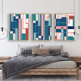 Exposed Pipes Canvas framed 3 piece canvas wall art piece for sale at Vybe Interior
