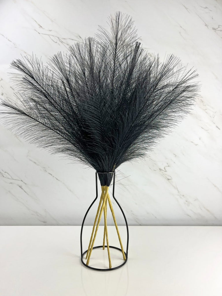 Faux Pampas Grass - Black (5 Stems) - Vybe Interior