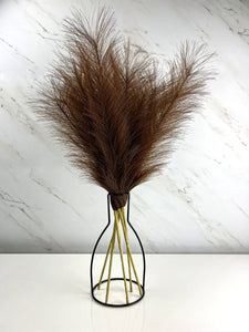 Faux Pampas Grass - Dark Brown (5 Stems) - Vybe Interior