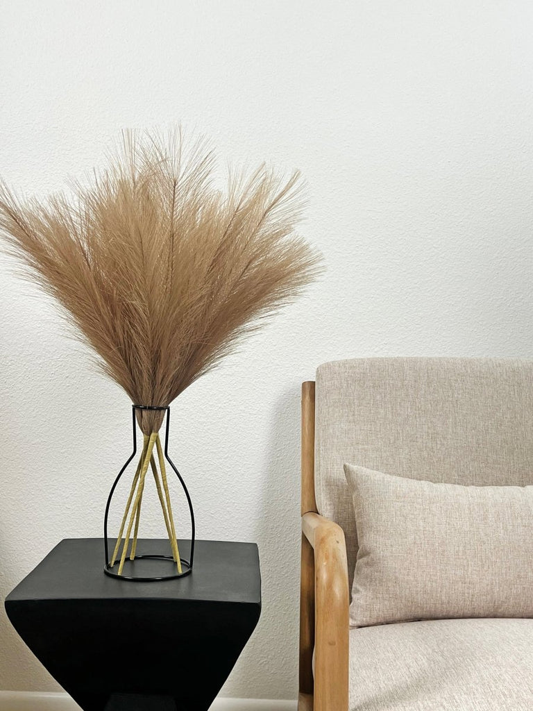 Faux Pampas Grass - Light Brown (5 Stems) - Vybe Interior