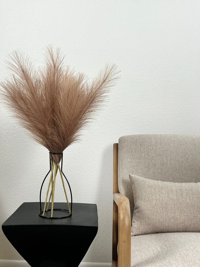 Faux Pampas Grass - Natural Brown (5 Stems) - Vybe Interior