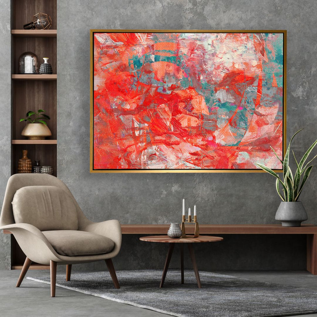 Fire Dance framed vertical canvas wall art piece for sale at Vybe Interior