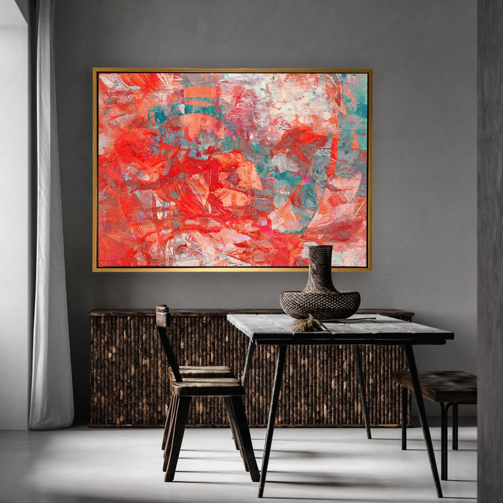 Fire Dance framed vertical canvas wall art piece for sale at Vybe Interior