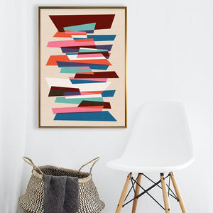 Fragments framed vertical canvas wall art piece for sale at Vybe Interior