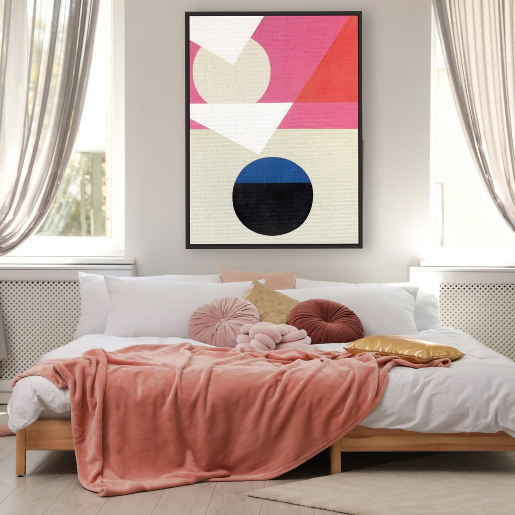Frederick Hammersley framed vertical canvas wall art piece for sale at Vybe Interior