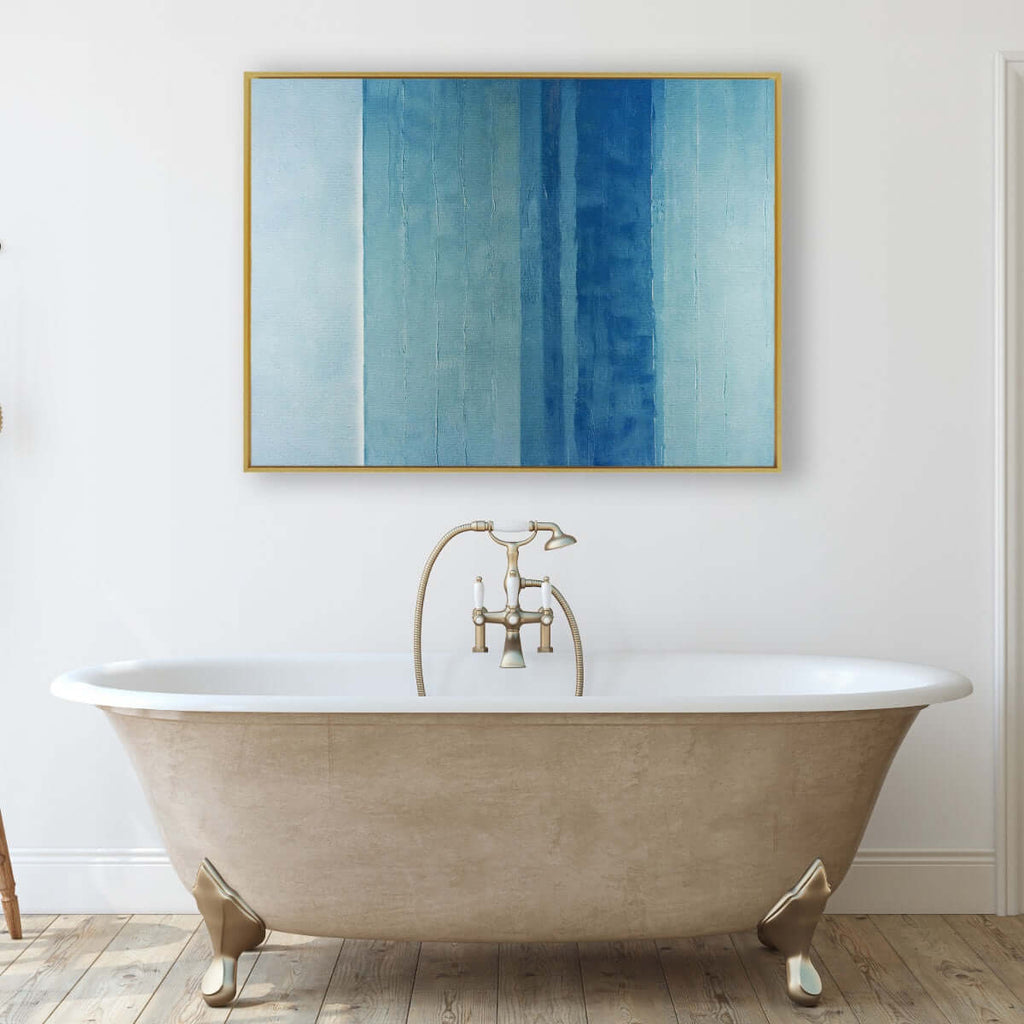 Full Tide framed vertical canvas wall art piece for sale at Vybe Interior