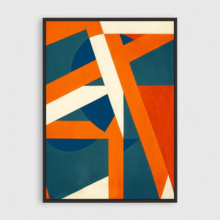 Geometric Solution framed horizontal canvas wall art piece for sale at Vybe Interior
