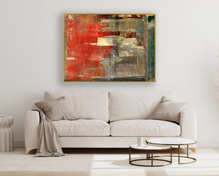 Gold Crush framed vertical canvas wall art piece for sale at Vybe Interior