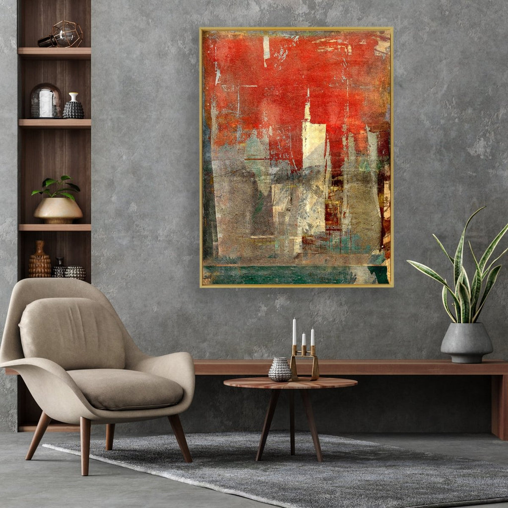 Gold Crush framed vertical canvas wall art piece for sale at Vybe Interior