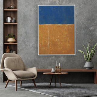 Gold Rush 1 framed vertical large canvas wall art piece for sale at Vybe Interior