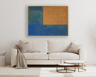 Gold Rush 2 framed vertical canvas wall art piece for sale at Vybe Interior
