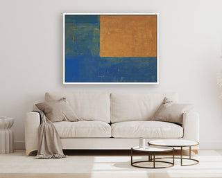 Gold Rush 2 framed vertical large canvas wall art piece for sale at Vybe Interior