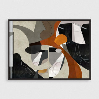 Graphically Dynamic framed vertical canvas wall art piece for sale at Vybe Interior