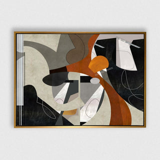 Graphically Dynamic framed horizontal canvas wall art piece for sale at Vybe Interior