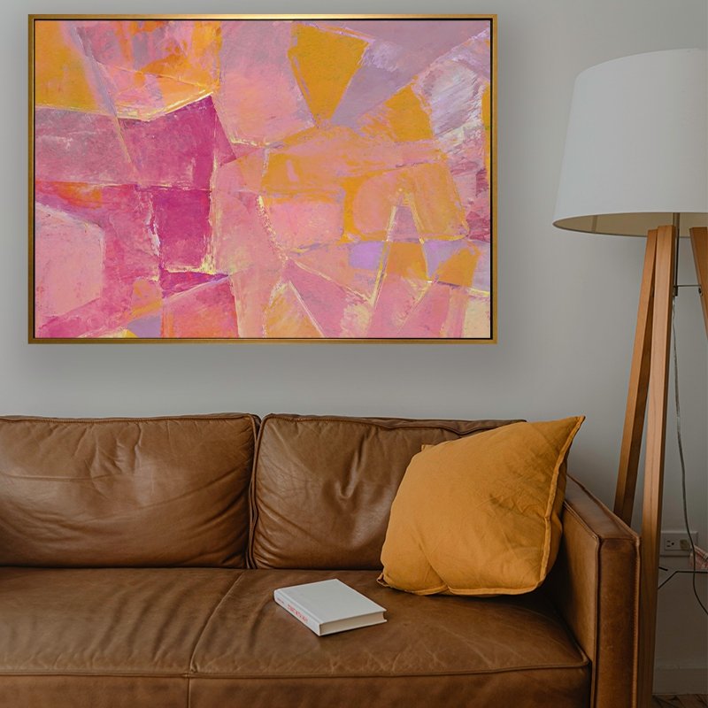 Happiness framed vertical canvas wall art piece for sale at Vybe Interior