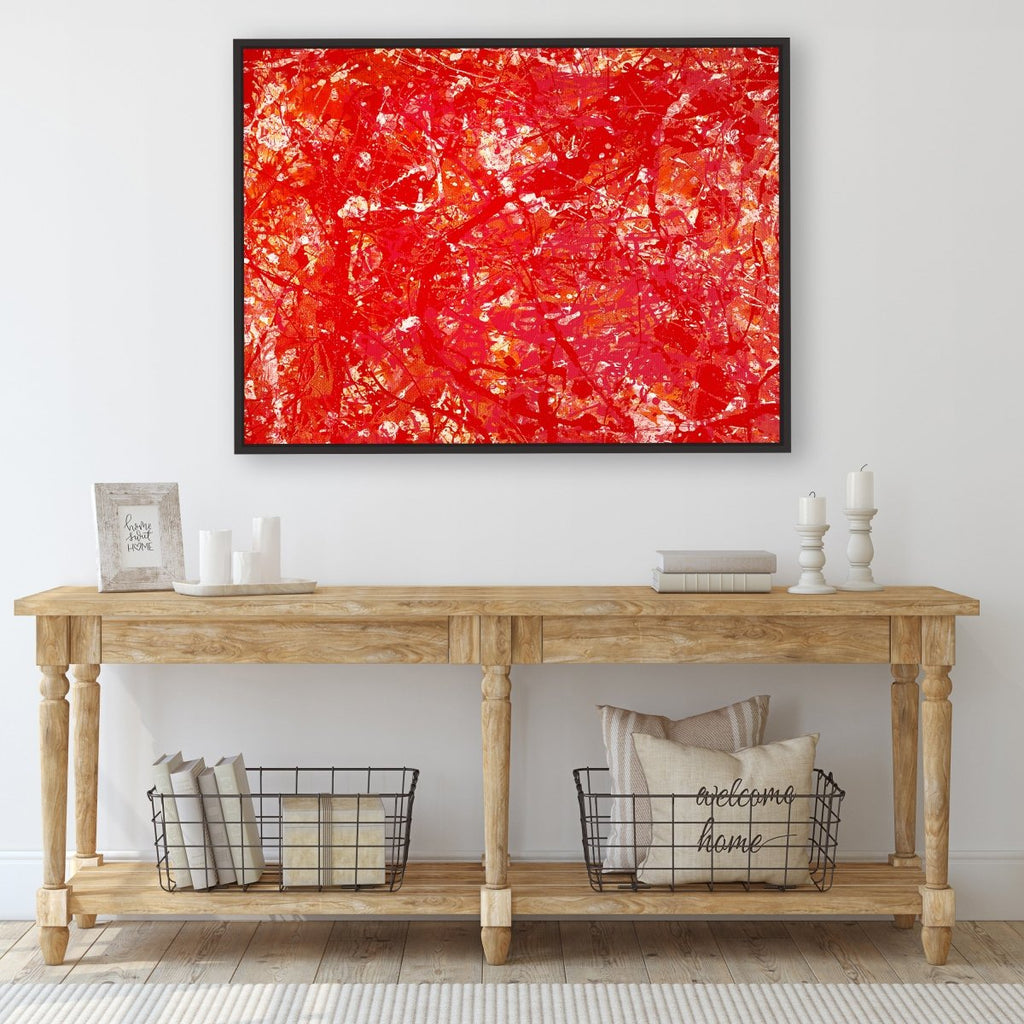 Jumble of Ideas 1 framed vertical canvas wall art piece for sale at Vybe Interior