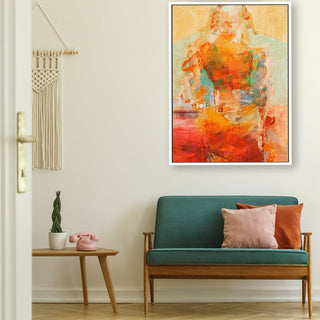 La Mujer framed horizontal canvas wall art piece for sale at Vybe Interior