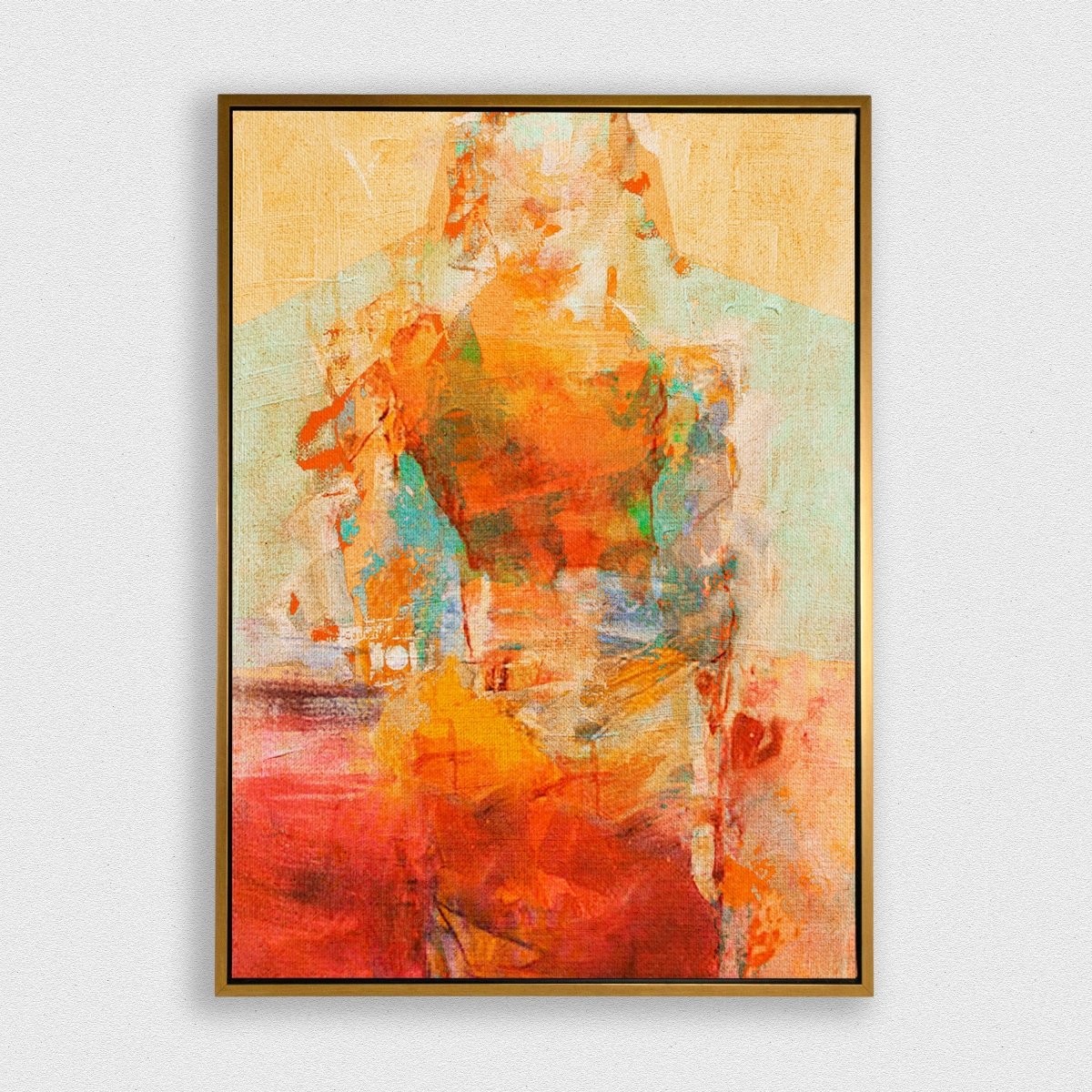 La Mujer framed vertical canvas wall art piece for sale at Vybe Interior