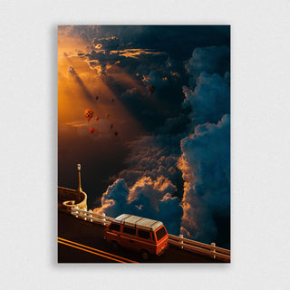 Life Above the Clouds Canvas framed vertical canvas wall art piece for sale at Vybe Interior