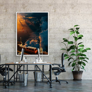 Life Above the Clouds Canvas framed vertical canvas wall art piece for sale at Vybe Interior