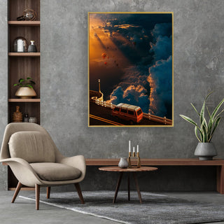 Life Above the Clouds Canvas framed horizontal canvas wall art piece for sale at Vybe Interior