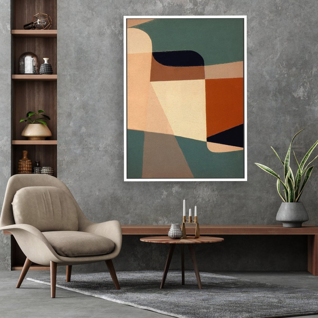 Mud Wall framed vertical large canvas wall art piece for sale at Vybe Interior