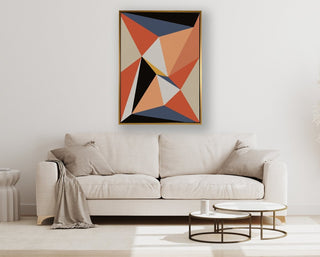 New Circumstances framed vertical canvas wall art piece for sale at Vybe Interior
