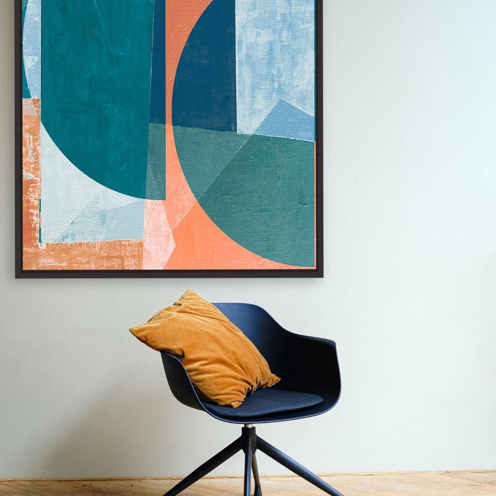 Partition framed vertical canvas wall art piece for sale at Vybe Interior