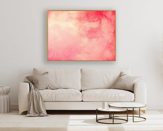 Pink Brightness framed horizontal canvas wall art piece for sale at Vybe Interior