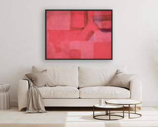 Pink Universe framed horizontal canvas wall art piece for sale at Vybe Interior