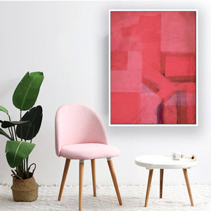 Pink Universe framed vertical canvas wall art piece for sale at Vybe Interior