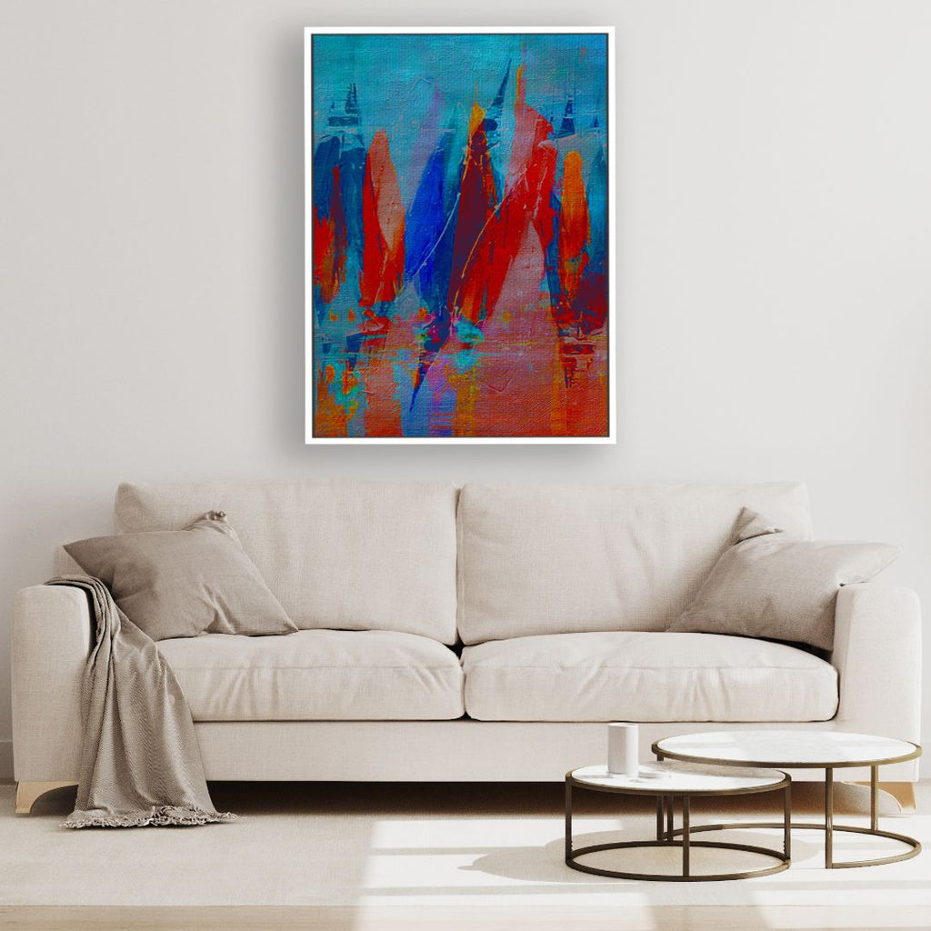 Point of Sail framed vertical canvas wall art piece for sale at Vybe Interior