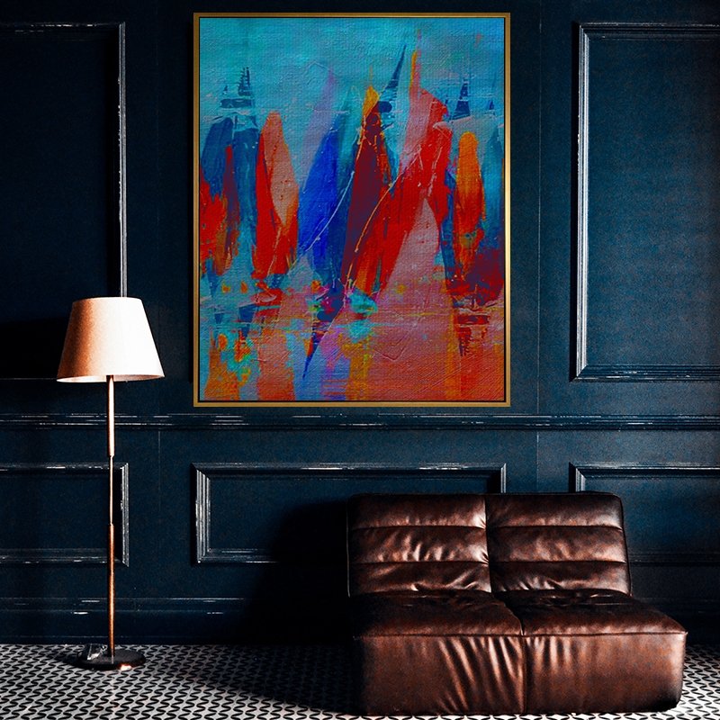 Point of Sail framed vertical canvas wall art piece for sale at Vybe Interior