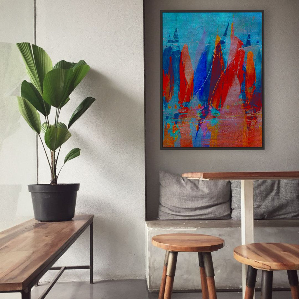 Point of Sail framed horizontal canvas wall art piece for sale at Vybe Interior