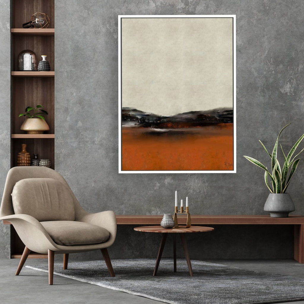 Quiet Moment framed horizontal canvas wall art piece for sale at Vybe Interior