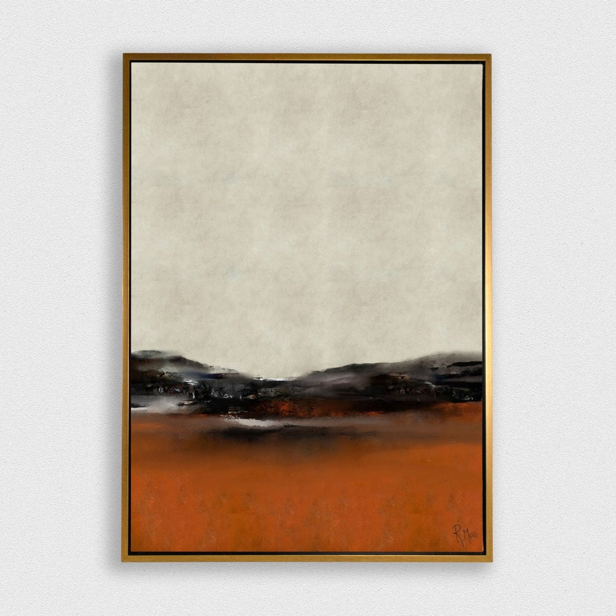 Quiet Moment framed vertical canvas wall art piece for sale at Vybe Interior