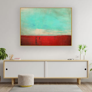Sable Rouge 2 framed horizontal abstract canvas wall art piece for sale at Vybe Interior