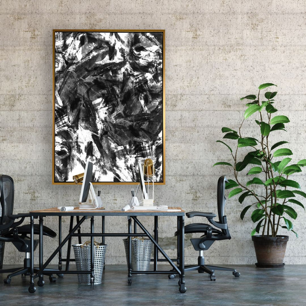 Salmon Run framed vertical canvas wall art piece for sale at Vybe Interior