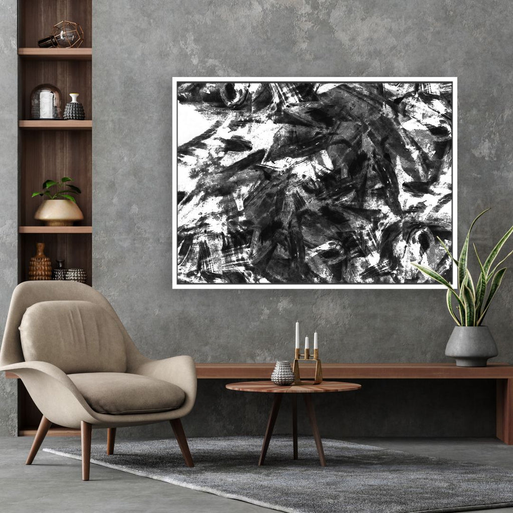 Salmon Run framed horizontal canvas wall art piece for sale at Vybe Interior