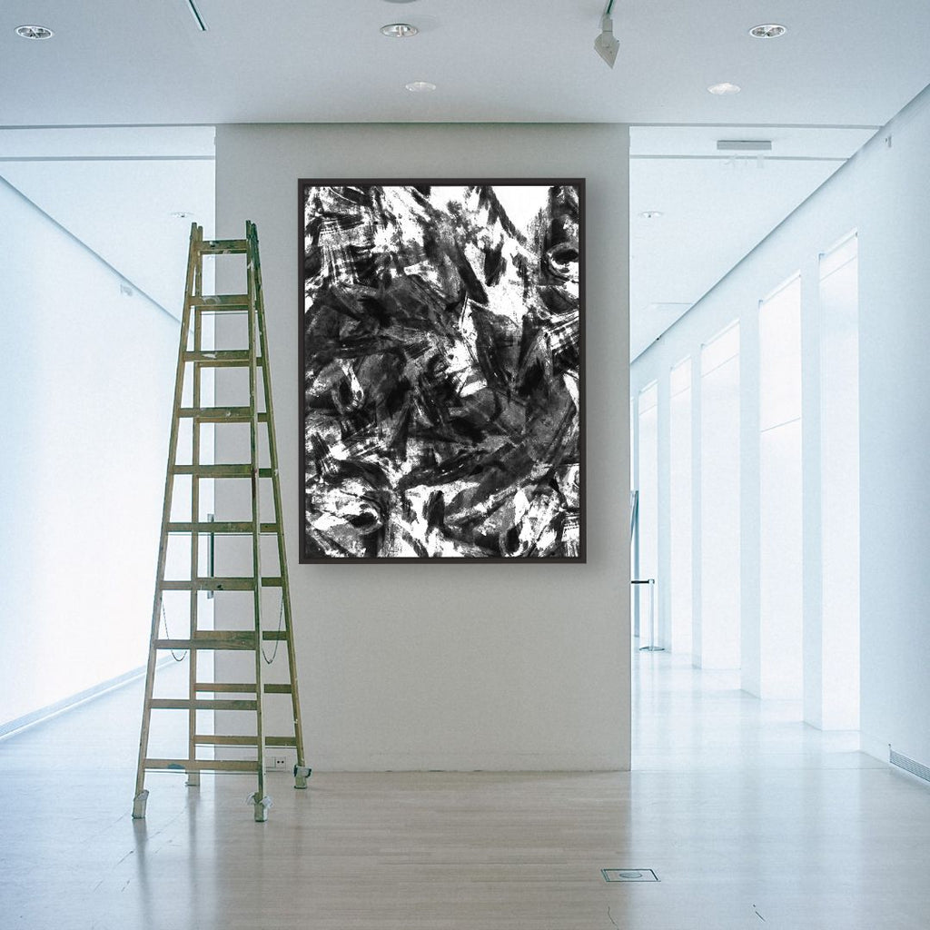 Salmon Run framed vertical canvas wall art piece for sale at Vybe Interior