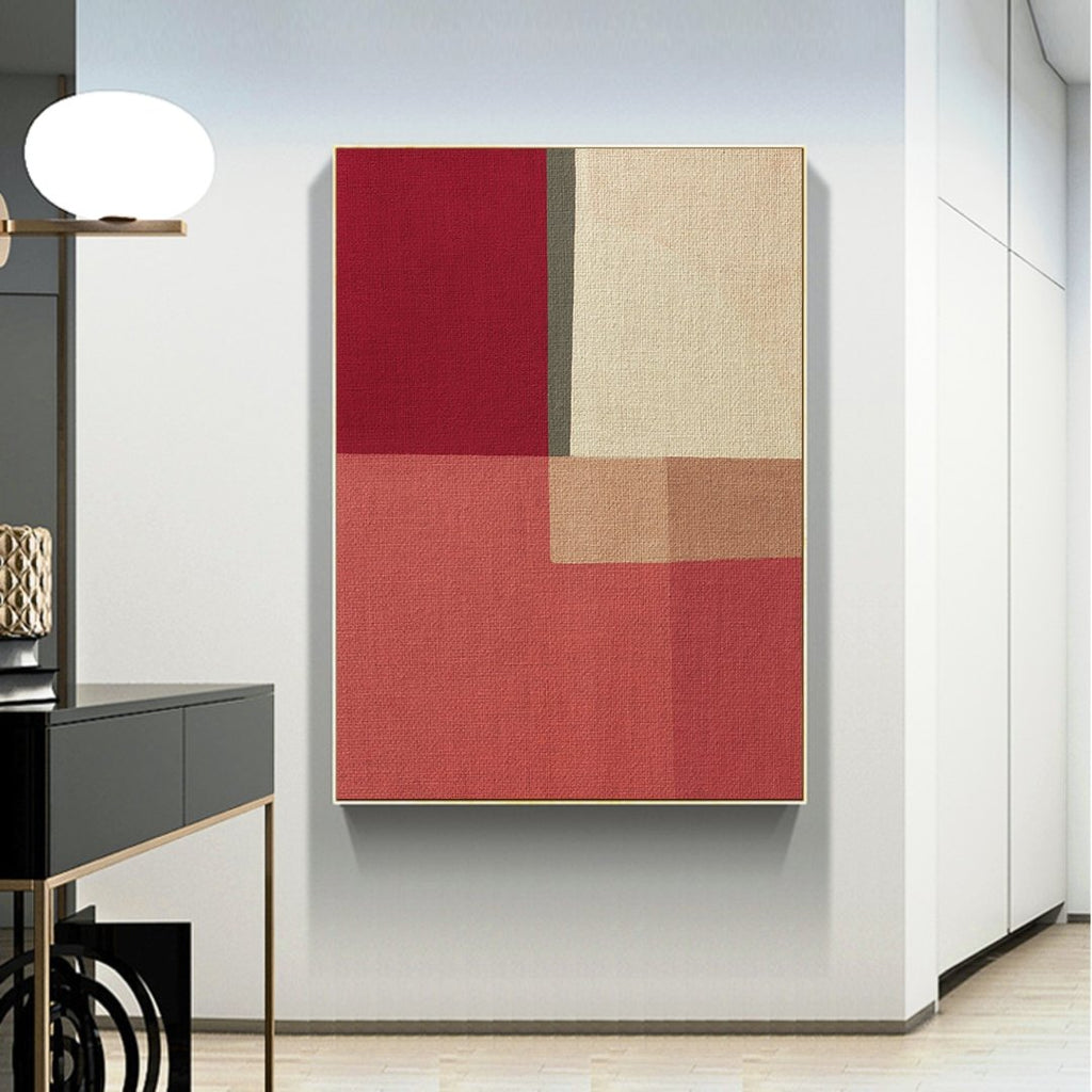 Shades of Red framed vertical canvas wall art piece for sale at Vybe Interior