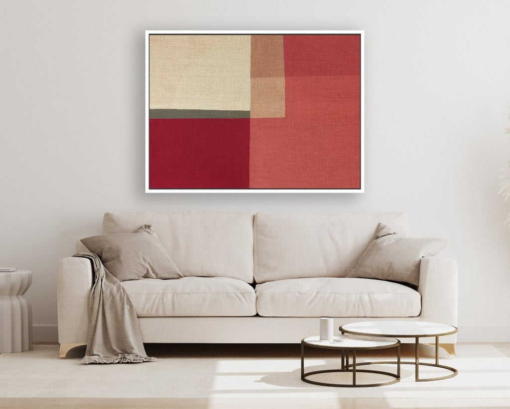 Shades of Red framed horizontal large canvas wall art piece for sale at Vybe Interior