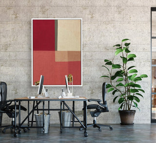 Shades of Red framed vertical large canvas wall art piece for sale at Vybe Interior