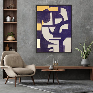 Silent Man framed vertical canvas wall art piece for sale at Vybe Interior