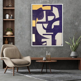 Silent Man framed vertical large canvas wall art piece for sale at Vybe Interior