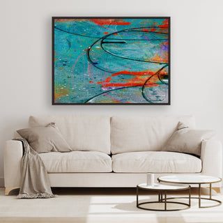 Slashed framed vertical canvas wall art piece for sale at Vybe Interior